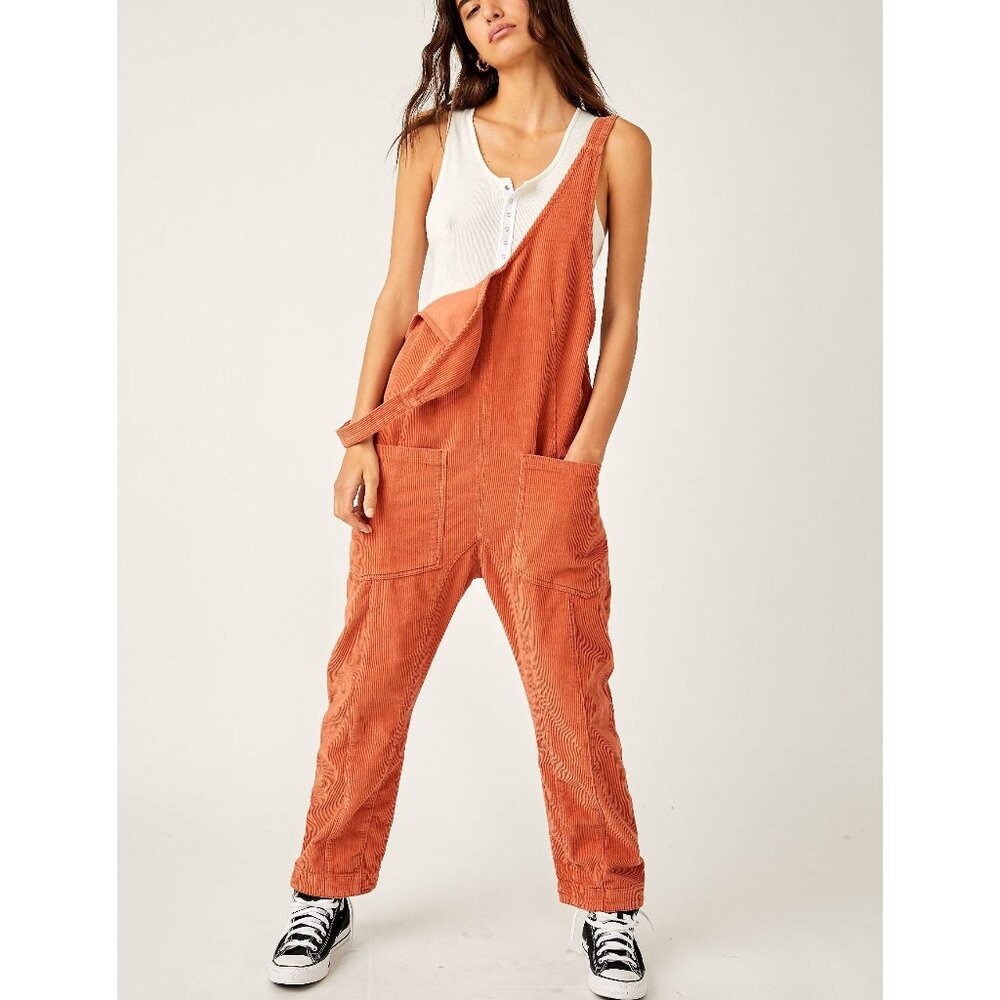 NWT Free People Rust Jumpsuit with Pockets XL